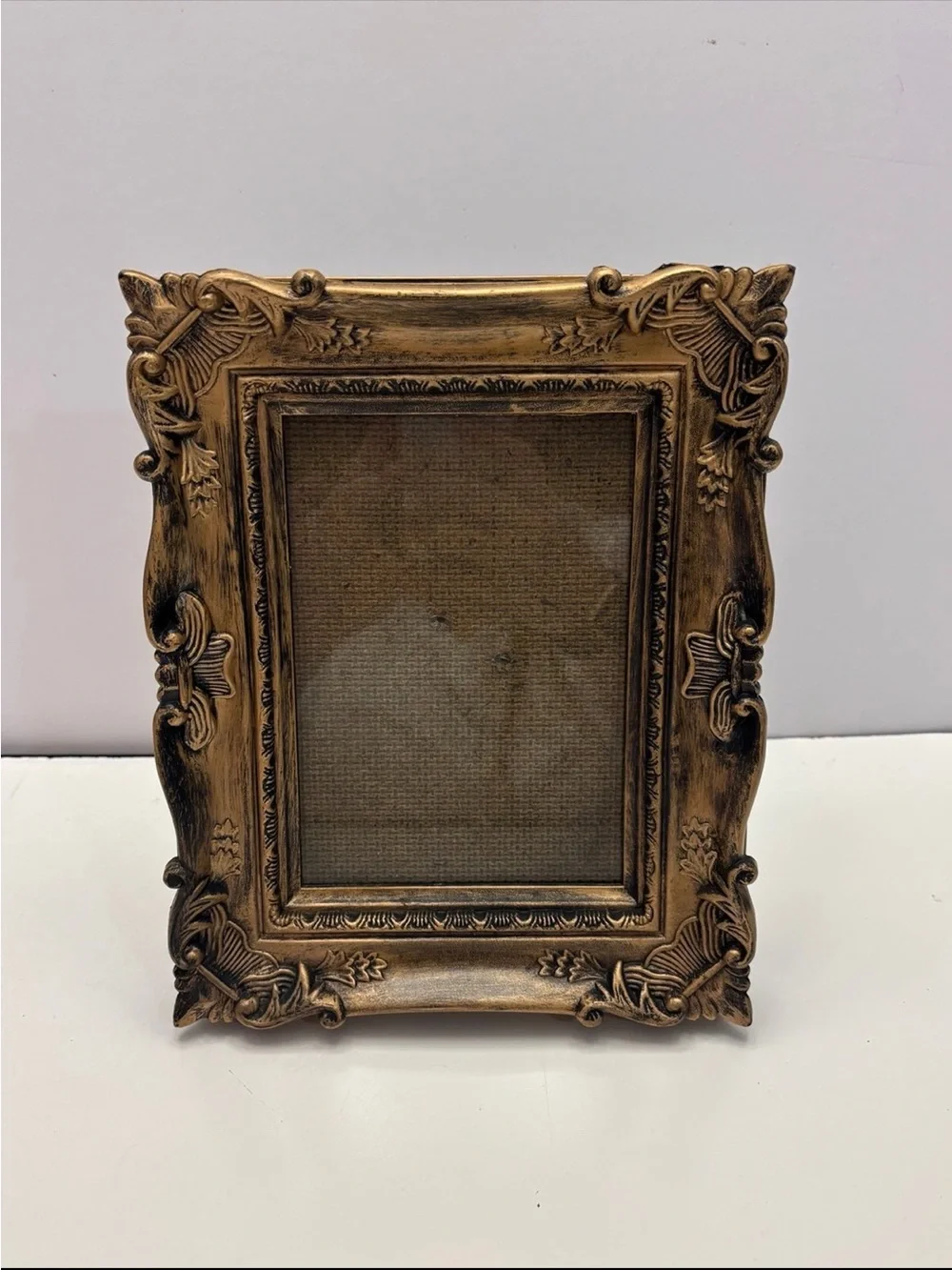Vintage ornate bronze color picture frame